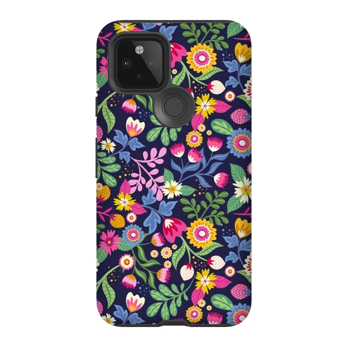 Pixel 5 StrongFit Bright Flowers Colors by ArtsCase