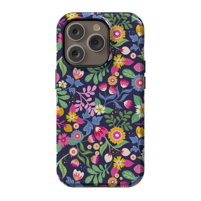 iPhone 14 Pro StrongFit Bright Flowers Colors by ArtsCase