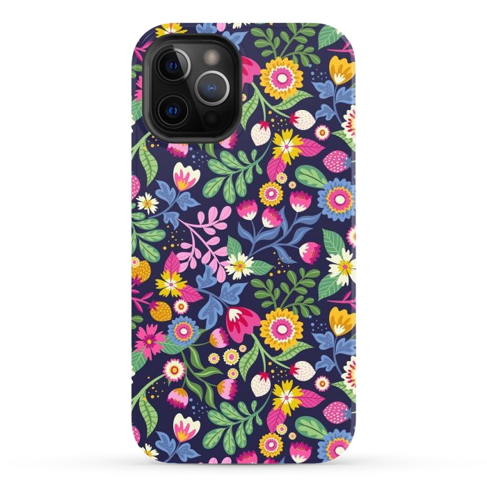 iPhone 12 Pro Max StrongFit Bright Flowers Colors by ArtsCase