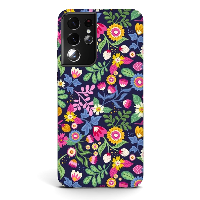 Galaxy S21 ultra StrongFit Bright Flowers Colors by ArtsCase