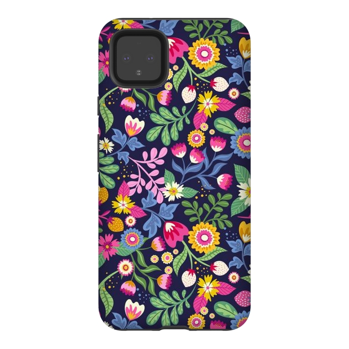 Pixel 4XL StrongFit Bright Flowers Colors by ArtsCase