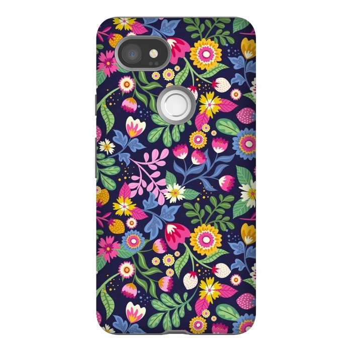 Pixel 2XL StrongFit Bright Flowers Colors by ArtsCase