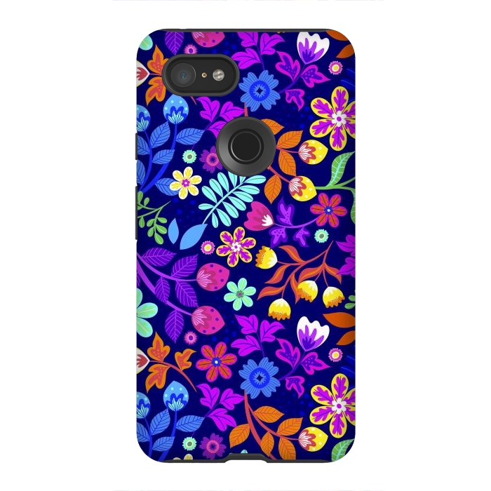 Pixel 3XL StrongFit Cute Flowers I by ArtsCase