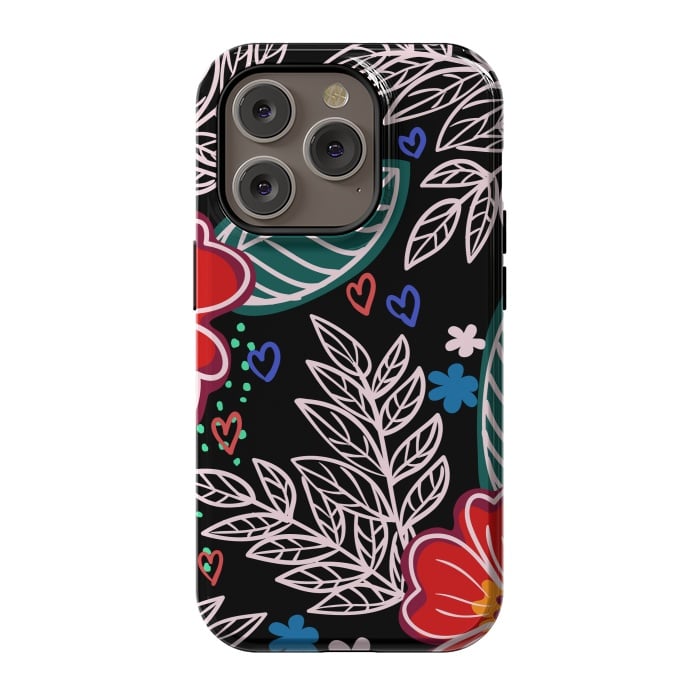 iPhone 14 Pro StrongFit Floral Pattern Design XIVI by ArtsCase