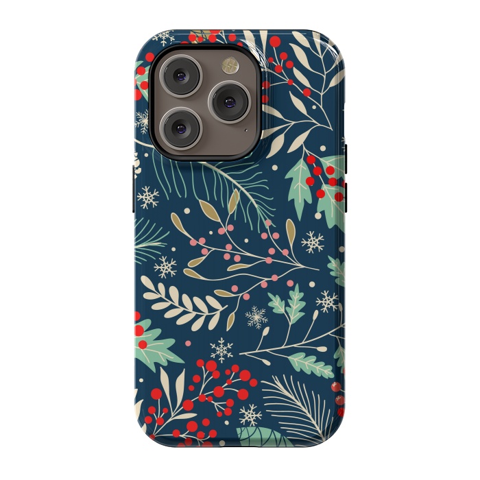 iPhone 14 Pro StrongFit Christmas Floral Design III by ArtsCase