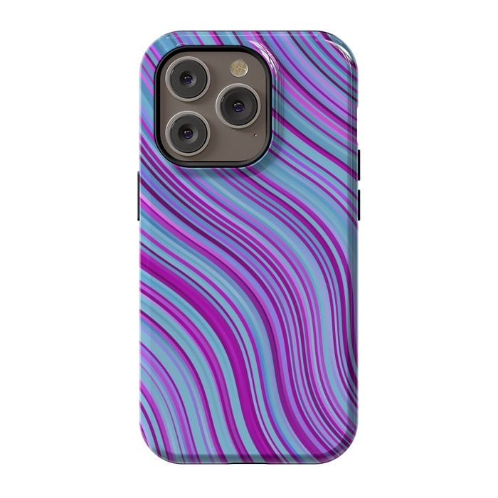 iPhone 14 Pro StrongFit Liquid Marble Blue Purple and Blue by ArtsCase