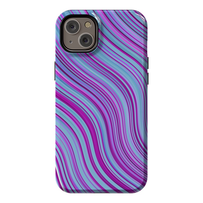 iPhone 14 Plus StrongFit Liquid Marble Blue Purple and Blue by ArtsCase