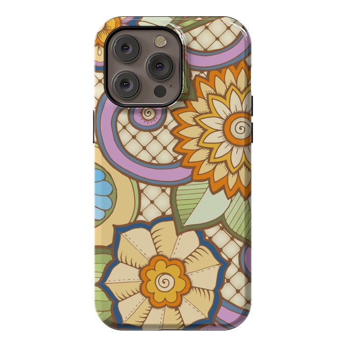 iPhone 14 Pro max StrongFit Daisies Pattern with Circle Elements IV by ArtsCase