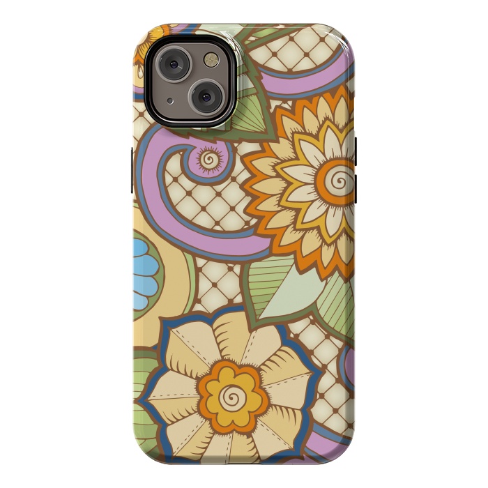 iPhone 14 Plus StrongFit Daisies Pattern with Circle Elements IV by ArtsCase