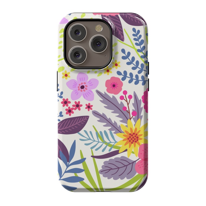 iPhone 14 Pro StrongFit Flowers with Purple Tones by ArtsCase