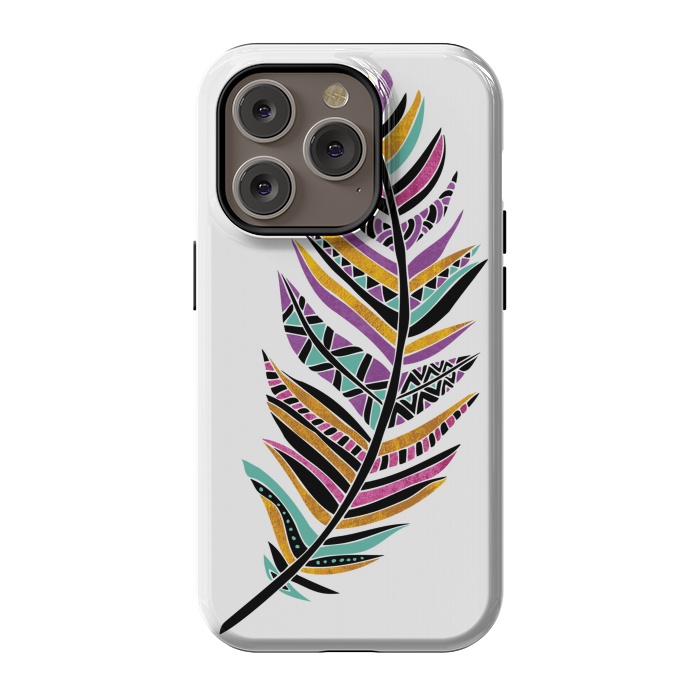 iPhone 14 Pro StrongFit Dreamy Feathers by Pom Graphic Design