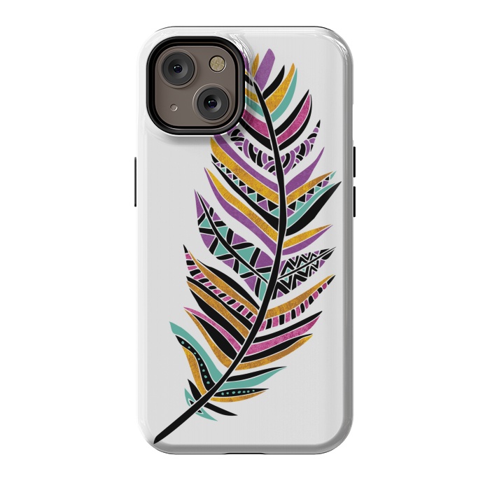 iPhone 14 StrongFit Dreamy Feathers by Pom Graphic Design