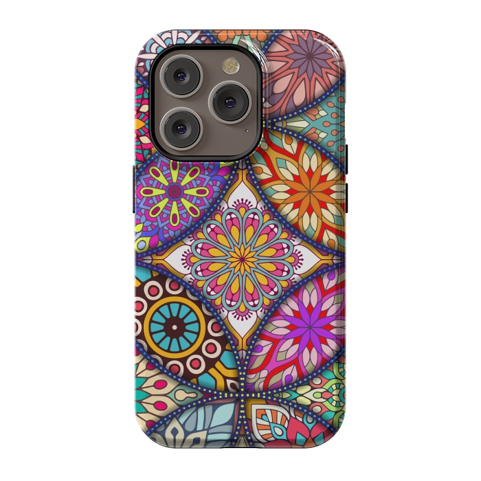 iPhone 14 Pro StrongFit Mandala pattern with bright colors 12 by ArtsCase