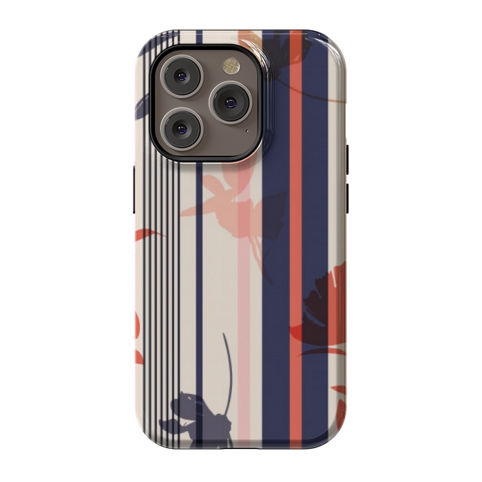 iPhone 14 Pro StrongFit stripes leaf floral pattern by MALLIKA