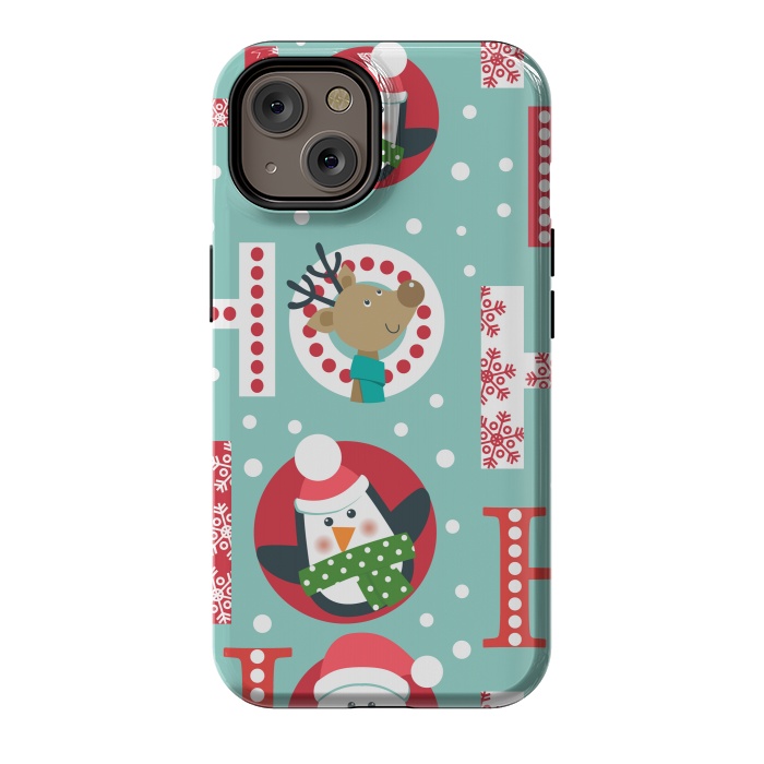 iPhone 14 StrongFit Christmas Pattern with Santa Deer Penguin and Snowman by ArtsCase