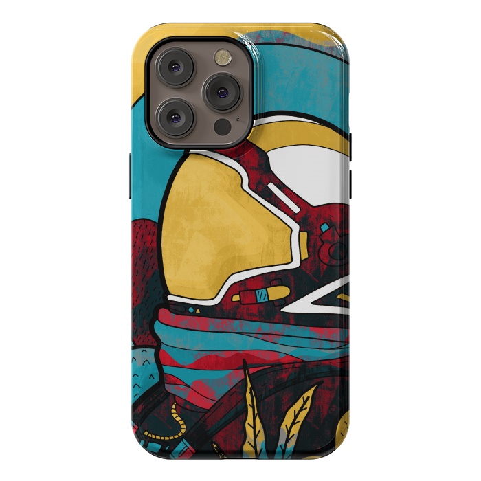 iPhone 14 Pro max StrongFit The yellow astronaut explorer by Steve Wade (Swade)