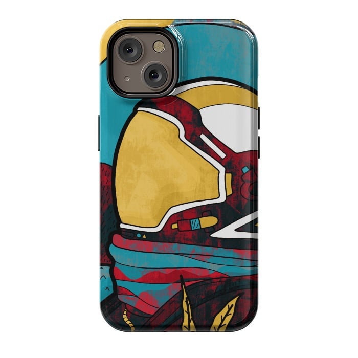 iPhone 14 StrongFit The yellow astronaut explorer by Steve Wade (Swade)