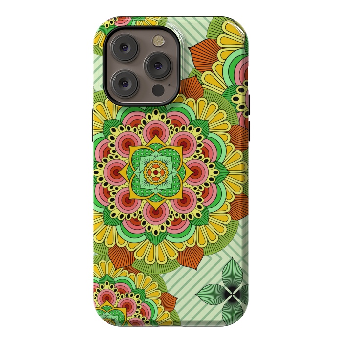 iPhone 14 Pro max StrongFit Mandala African Zen Floral Ethnic Art Textile by ArtsCase