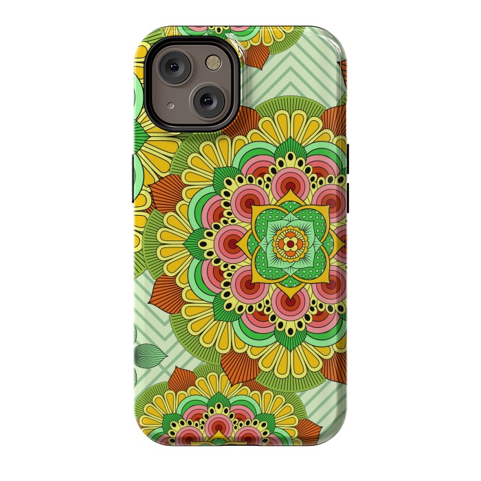 iPhone 14 StrongFit Mandala African Zen Floral Ethnic Art Textile by ArtsCase