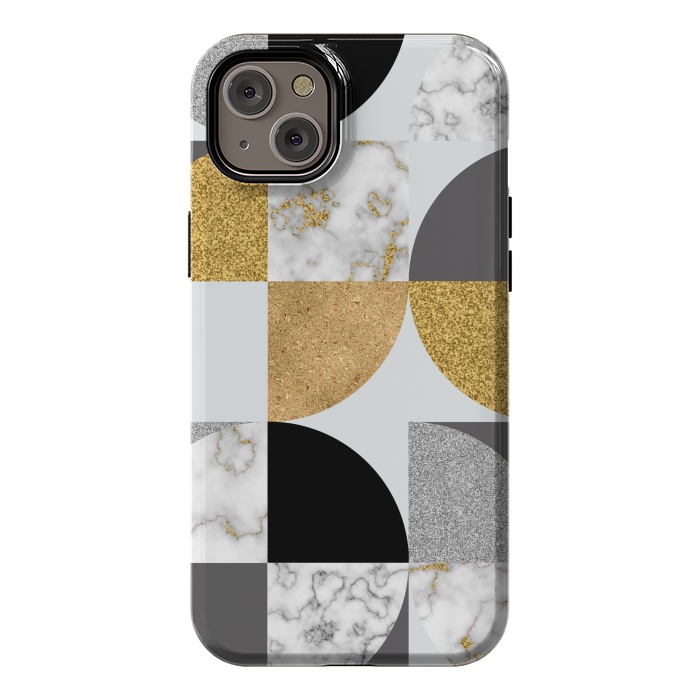 iPhone 14 Plus StrongFit Marble Geometric Pattern Semicircles by ArtsCase