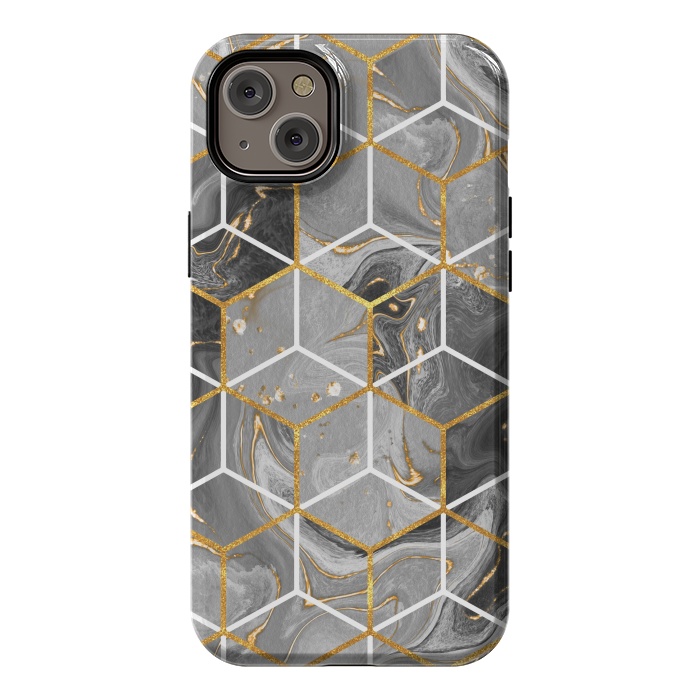 iPhone 14 Plus StrongFit Marble Hexagon by ArtsCase