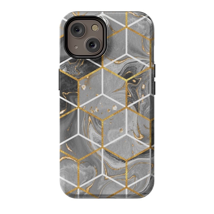 iPhone 14 StrongFit Marble Hexagon by ArtsCase