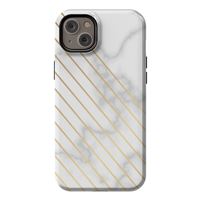 iPhone 14 Plus StrongFit Modern Marble Design Pink and Gray by ArtsCase