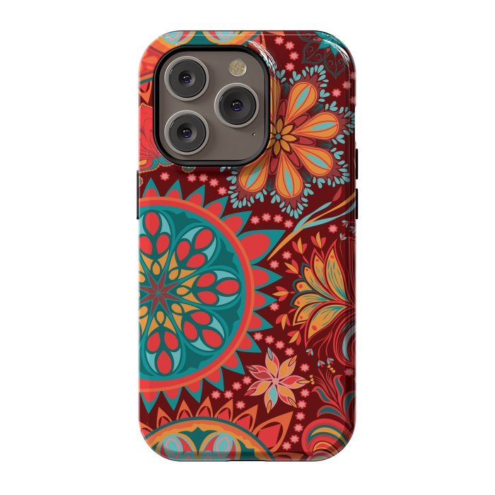 iPhone 14 Pro StrongFit Paisley Vintage Floral Motif Ethnic Seamless Background by ArtsCase