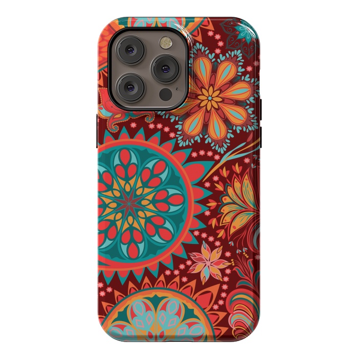iPhone 14 Pro max StrongFit Paisley Vintage Floral Motif Ethnic Seamless Background by ArtsCase