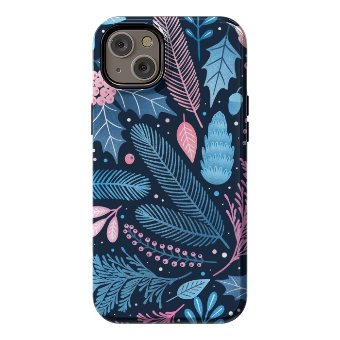 iPhone 14 Plus StrongFit Seamless Christmas Pattern with Winter Plants. by ArtsCase