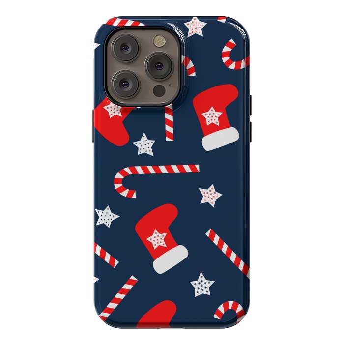 iPhone 14 Pro max StrongFit Seamless Christmas Pattern with Xmas Socks by ArtsCase