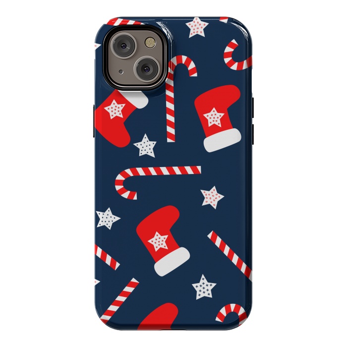 iPhone 14 Plus StrongFit Seamless Christmas Pattern with Xmas Socks by ArtsCase