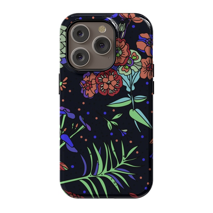 iPhone 14 Pro StrongFit Seamless Floral Pattern 333 by ArtsCase
