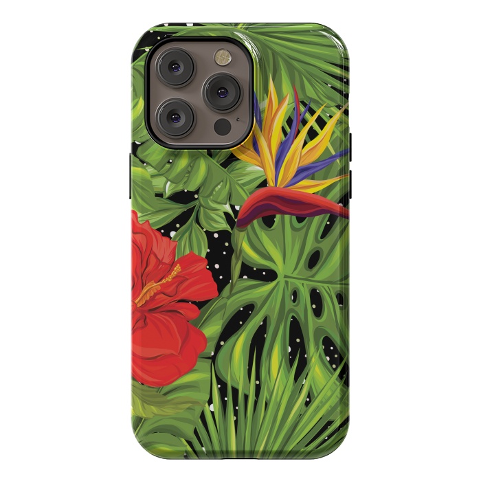 iPhone 14 Pro max StrongFit Seamless Pattern Background with Tropical Plants Monstera by ArtsCase
