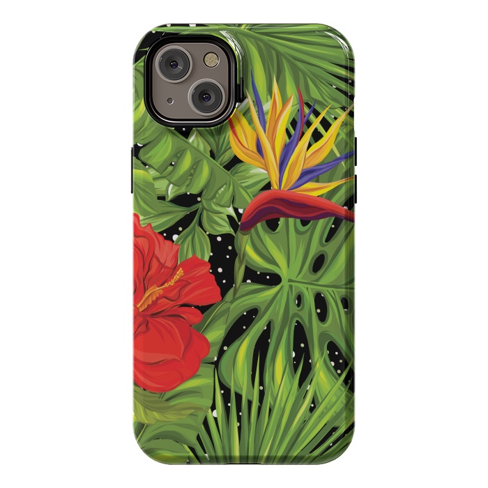 iPhone 14 Plus StrongFit Seamless Pattern Background with Tropical Plants Monstera by ArtsCase