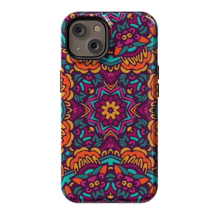 iPhone 14 StrongFit Tiled Floral Doodle Design by ArtsCase