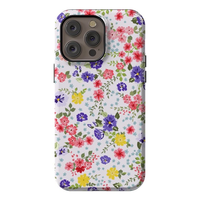 iPhone 14 Pro max StrongFit Simple Cute Pattern in Small-Scale Flowers by ArtsCase
