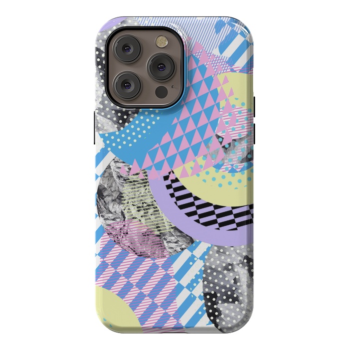 iPhone 14 Pro max StrongFit Multicoloured playful pop-art collage by Oana 