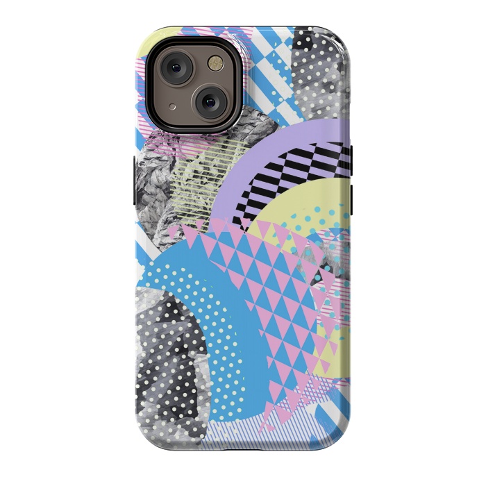 iPhone 14 StrongFit Multicoloured playful pop-art collage by Oana 