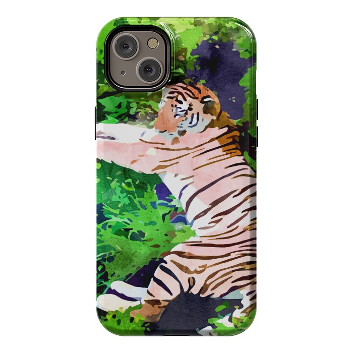 iPhone 14 Plus StrongFit Blush Tiger by Uma Prabhakar Gokhale