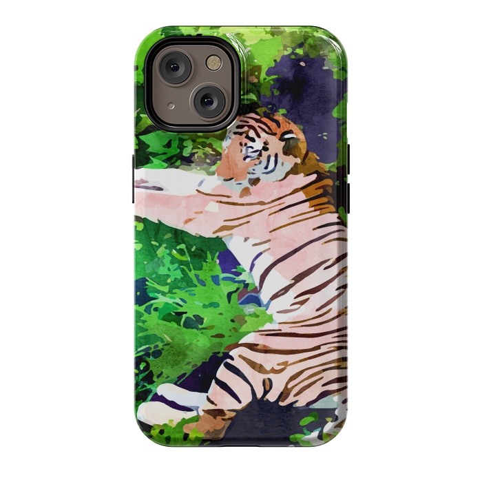 iPhone 14 StrongFit Blush Tiger by Uma Prabhakar Gokhale