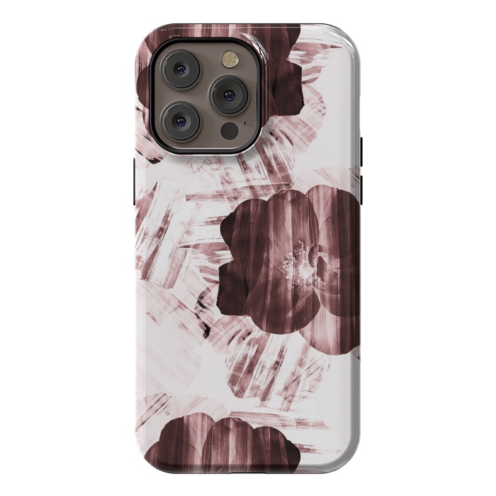 iPhone 14 Pro max StrongFit Brushed dark pink rose petals by Oana 