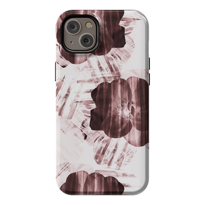 iPhone 14 Plus StrongFit Brushed dark pink rose petals by Oana 