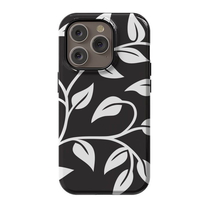 iPhone 14 Pro StrongFit White Leaves  by Winston