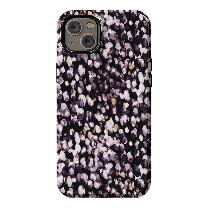 iPhone 14 Plus StrongFit Black pink watercolor spots by Oana 