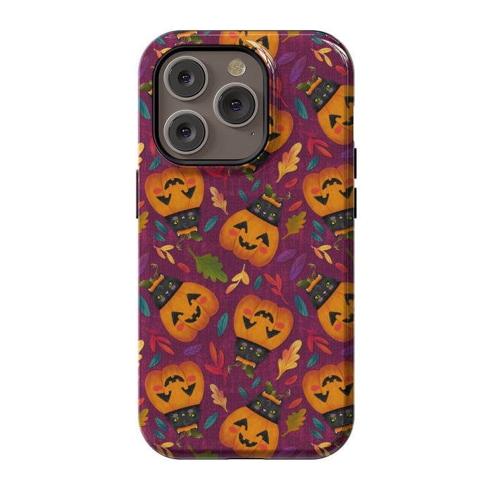 iPhone 14 Pro StrongFit Pumpkin Kitty by Noonday Design