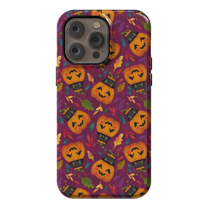 iPhone 14 Pro max StrongFit Pumpkin Kitty by Noonday Design