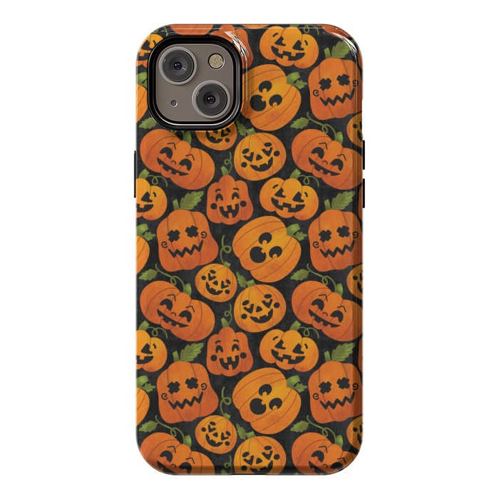 iPhone 14 Plus StrongFit Funny Jack-O-Lanterns by Noonday Design