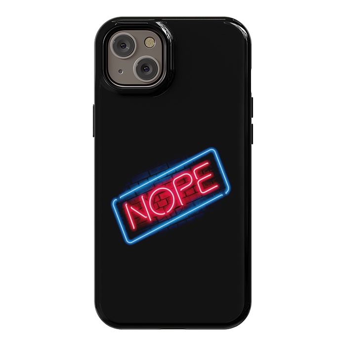 iPhone 14 Plus StrongFit Nope - Neon Lights by Vó Maria