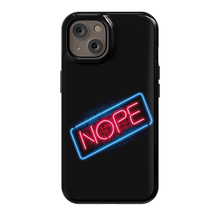 iPhone 14 StrongFit Nope - Neon Lights by Vó Maria